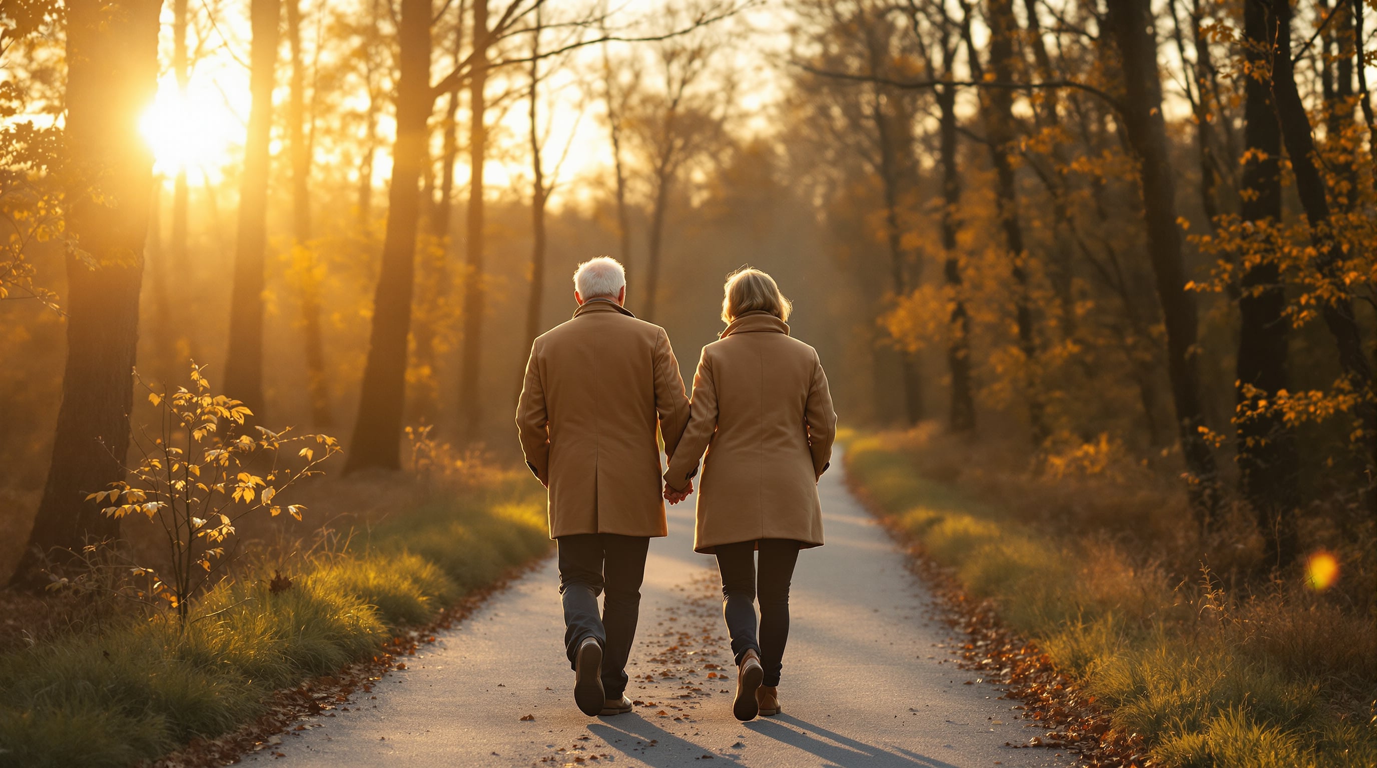 Couple walking together outdoors